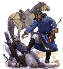 Монгольский легкий конник догнал руского, около 1223 г.
