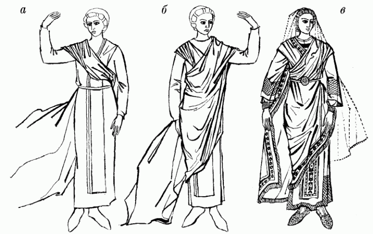 жіночий візантійський костюм