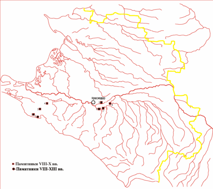 карта распространения кавказских топориков