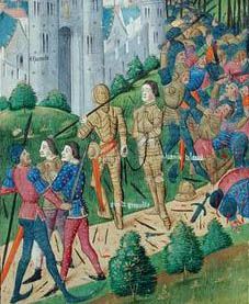 меч і баклер, средньовічний малюнок, фреска, фехтвання, созтезание 