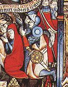 меч и баклер, средневековый рисунок, фреска