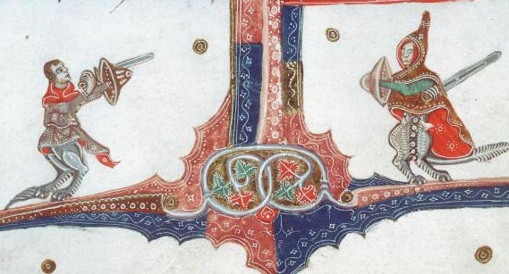 меч и баклер, средневековый рисунок, фреска, фехтование, красиво
