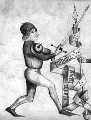 меч и баклер, средневековый рисунок, фреска, фехтование странное