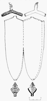 Составные части высоких наконечников ножен мечей на примере наконечника из Трчиницы (Польша)