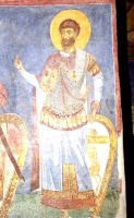 Св. Федор, XII в., фреска церкви св. Пантелеймона, Нерези, Македония.