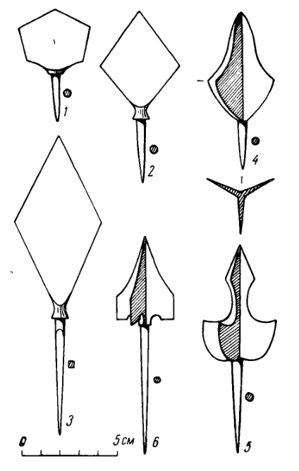 Сибирские наконечники стрел, занесенные в Восточную Европу монголами в XIII-XIV вв.