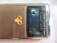 Вес золотой лунницы - 1.2 грамм