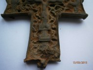 Энколпион  Распятие Христово - Святой Николай 15 век. Прямоконечный, латинского типа