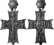 Энколпион 15 века Распятие Христово - Святой Николай