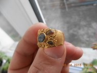 Перстень Черняховская Культура. Золото, гемма, золотая зернь