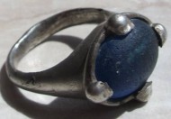 Салтово-маяцкий серебряный перстень с голубым камнем