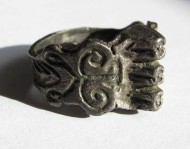 Бронзовый перстень 16-18 века «Триединый Бог»