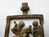 Нательная икона: Чудо Георгия о змие и св.Николай 16-17 век