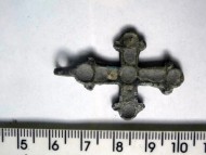 Крест с эмалью Киевского типа, с требя точками на внутренней стороне