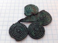 Четыре спиралевидные детали украшения. Чернолесская культура, 8-7 века до н.э.