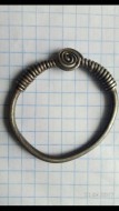 Серебряное височное кольцо со спиральными завитками