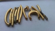 Разомкнутая золотая порубленная гривна, 370-400 гг. Черняховская культура