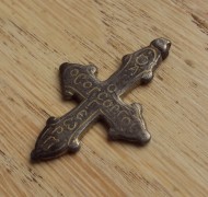 Византийский крест Святой Георгий серебро, золочённые буквы