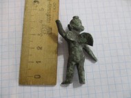 Маленькая античная бронзовая статуэтка «Амур с факелом»