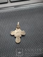 Серебряный крестик с перегородчатыми эмалями «Крин в средокрестиии»