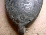древнерусский наконечник ножен изысканный узор чернением