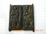 Створки древнерусской иконы-складня «Борис и Глеб»