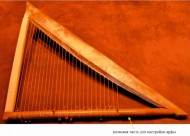 Реконструкция арфы из «Могилы поэта» из Пирея (Terzes Ch. 2013 The Daphne Harp //Greek and. Roman Musical Studies 1 (2013) 123-149)