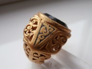 Золотой Древнеримский перстень с геммой . Инталия .I-II век н. э.