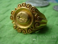 Золотой перстень печатка Рим , золото, середина 3 ст. нашей эры