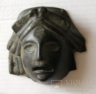 Античный бронзовый маскарон (маска)