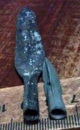 Бронзовый кованый наконечник дротика, 9 см и скифский наконечник