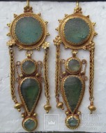 Золотые античные серьги, Северное Причерноморье, общий вес 23.73 грм., из коллекции