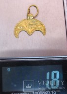 Золотая лунница ЧК вес 1,8 грамм.