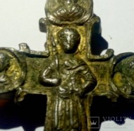 Энколпион Распятие Христово - Святой воин. 13 нач.14 века