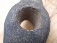Каменный ладьевидный топор-молот с цилиндрическим обухом. Катакомбная культура. Эпоха средней бронзы.