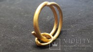 Золотое двухконтурное височное кольцо