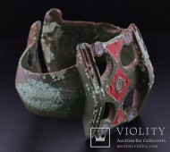 Манжетовидный ажурный браслет с эмалями, 3-4вв, Киевская культура