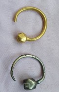 Массивные золотая и серебряная серьга  5-6 век. Скорее всего готы или готские мастера для гуннов
