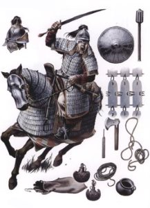 Снаряжение богатого, тяжело снаряженного, монгольского воина - Богатура