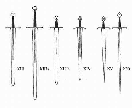 Тыпы мечей XIII-XVa