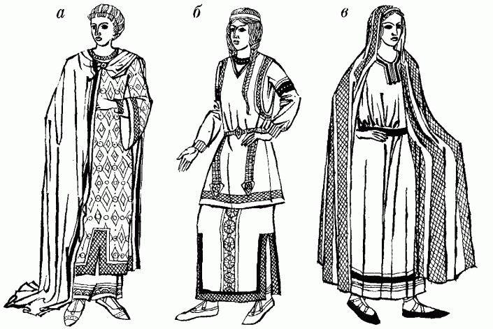 жіночій візантійський костюм