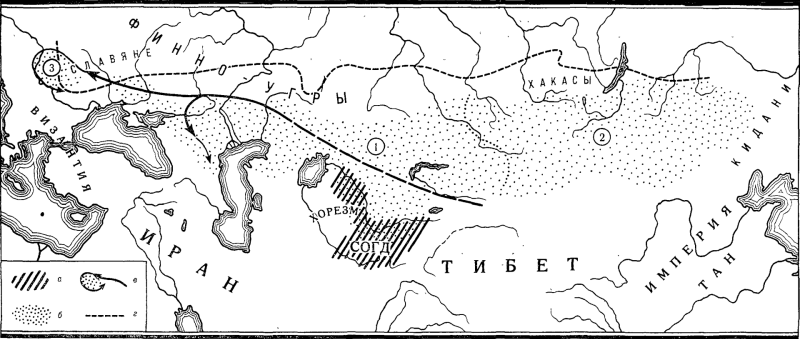 карта эпоха тюркских каганов