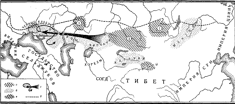 карта. Степь евразии 11-12 век
