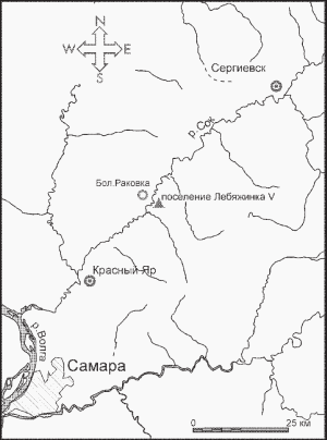 Карта расположения поселения Лебяжинка V