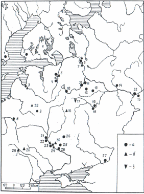 карта распространения топоров-амулетов