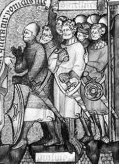 меч и баклер, средневековый рисунок, фреска, фехтование
