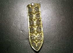 серебряный наконечник ремня конской сбруи 11-13 века