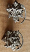 Серебряные крупнозернистые звездчатые колты 12-13 век