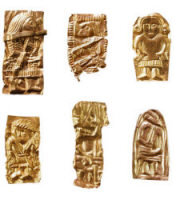 Гульдгуббары, миниатюрные фигурные пластины из золотой фольги, 6 век н. э.