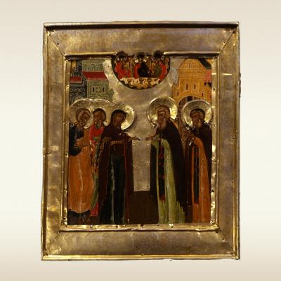 Икона. Явление Божией Матери преподобному Сергию. 17 век